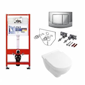 Комплект унитаз Villeroy&Boch O.NOVO и инсталляция TECE base kit 4в1